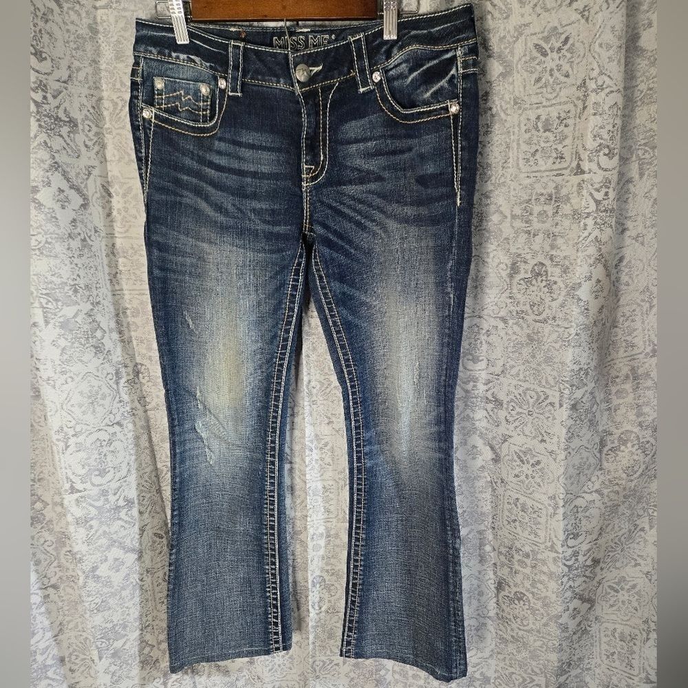 Miss Me JD1103B Bootcut Embellished Embroidered Y2K Jeans size 30